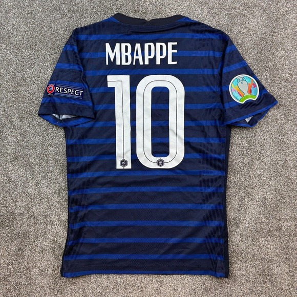 Nike France FFF Vapor Match Home Jersey Mens M 2020-2021‎ Kylian Mbappe #10 Euro - Picture 6 of 8